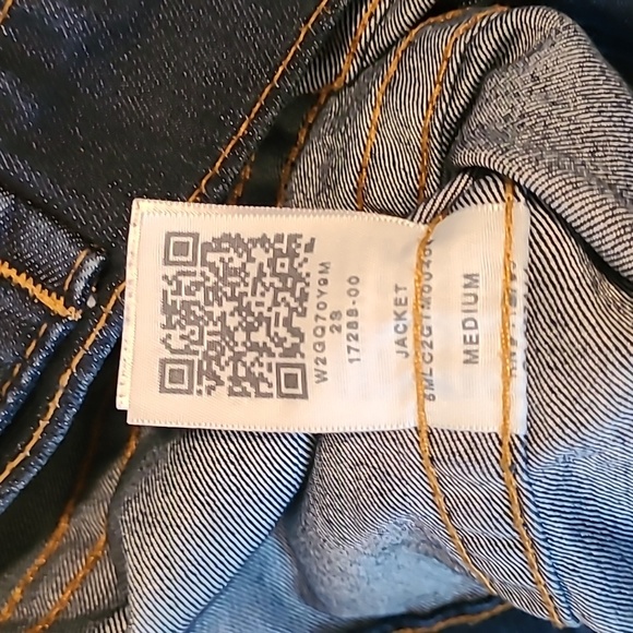 True Religion Mens Medium Dark Blue Denim World Tour Trucker Jacket Streetwear - Picture 9 of 16